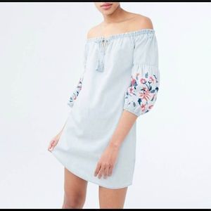 AEROPOSTALE Balloon Sleeve Chambray Mini Dress